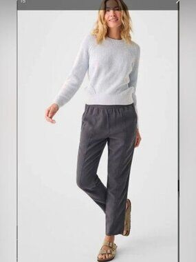 NWT Faherty Arlie Pant Faded Black Organic Linen Cotton Boho Beach Size Large